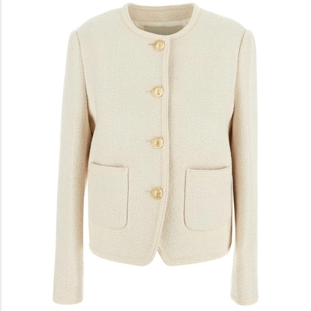 Dunst CLASSIC BOUCLE TWEED JACKET
SOFT CREAM Chic Women's Blazer Chanel small